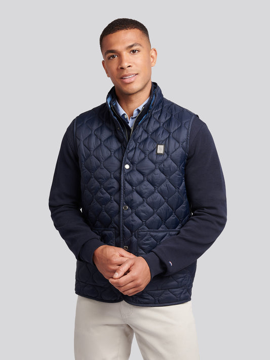 Mens Onion Quilt Lightweight Gilet in Dark Sapphire Navy