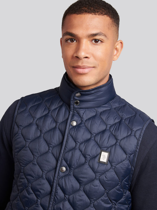 Mens Onion Quilt Lightweight Gilet in Dark Sapphire Navy