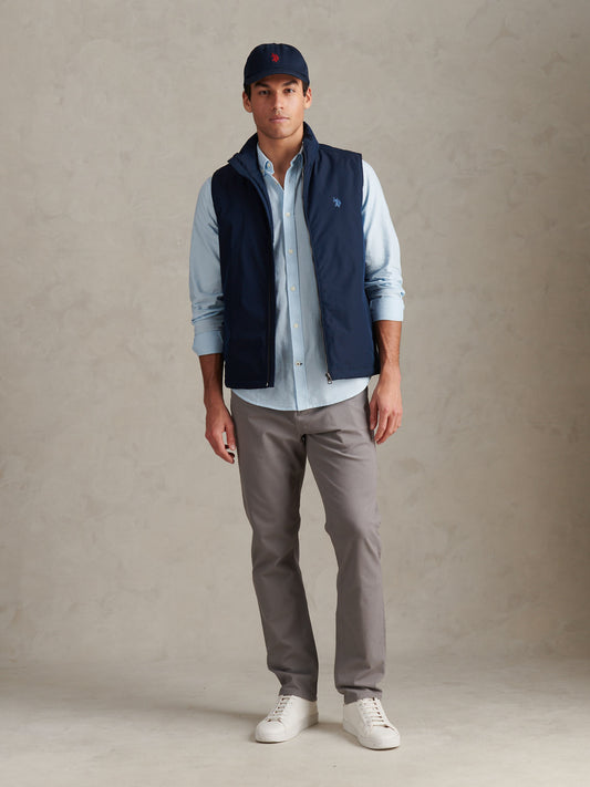 Mens Jersey Lined Quilted Gilet Dark Sapphire Navy / Moonlight Blue DHM