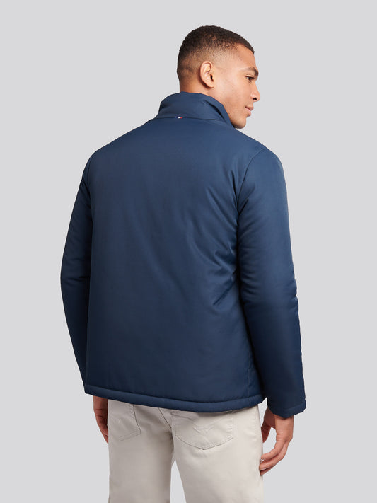 Mens Lightweight Quilt Funnel Puffer in Dark Sapphire Navy / Moonlight Blue DHM