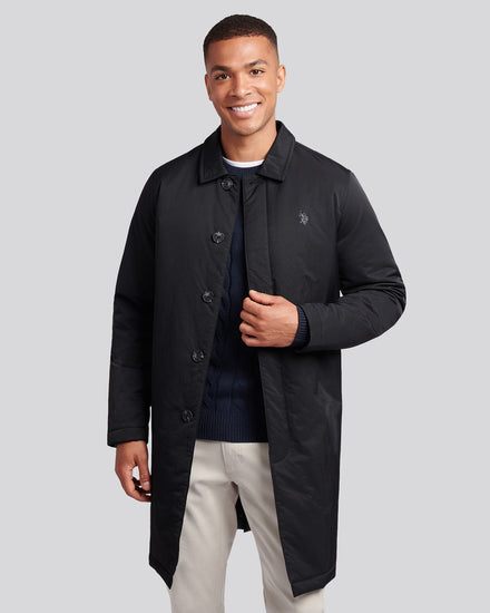 Mens Lightweight Quilted Mac in Black