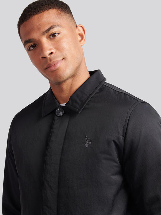 Mens Lightweight Quilted Mac in Black