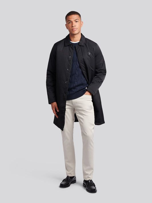 Mens Lightweight Quilted Mac in Black