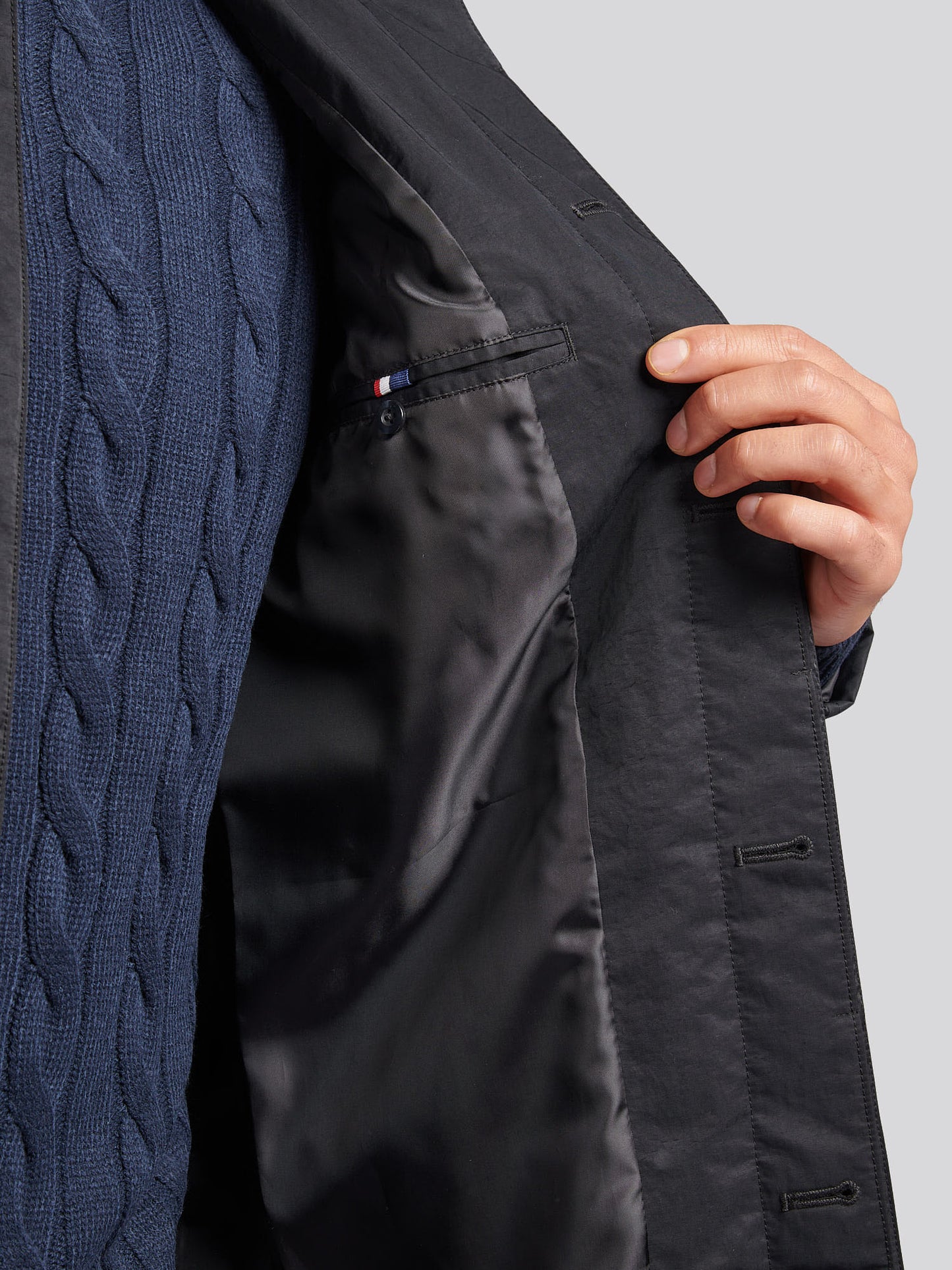Mens Lightweight Quilted Mac in Black