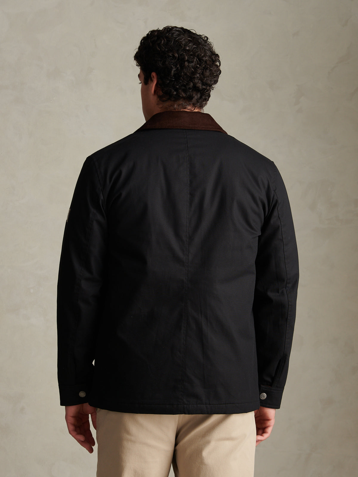 Mens Canvas Country Collared Jacket Black