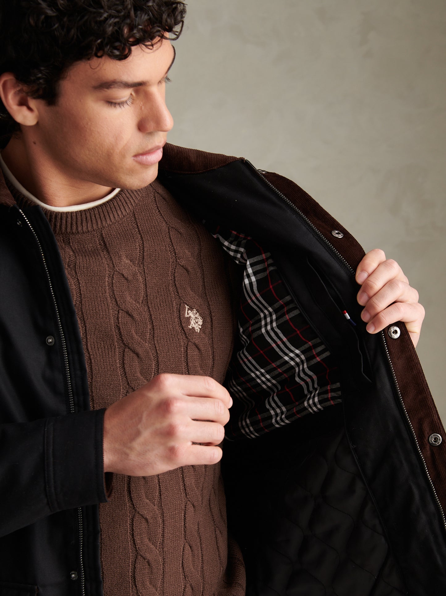 Mens Canvas Country Collared Jacket Black