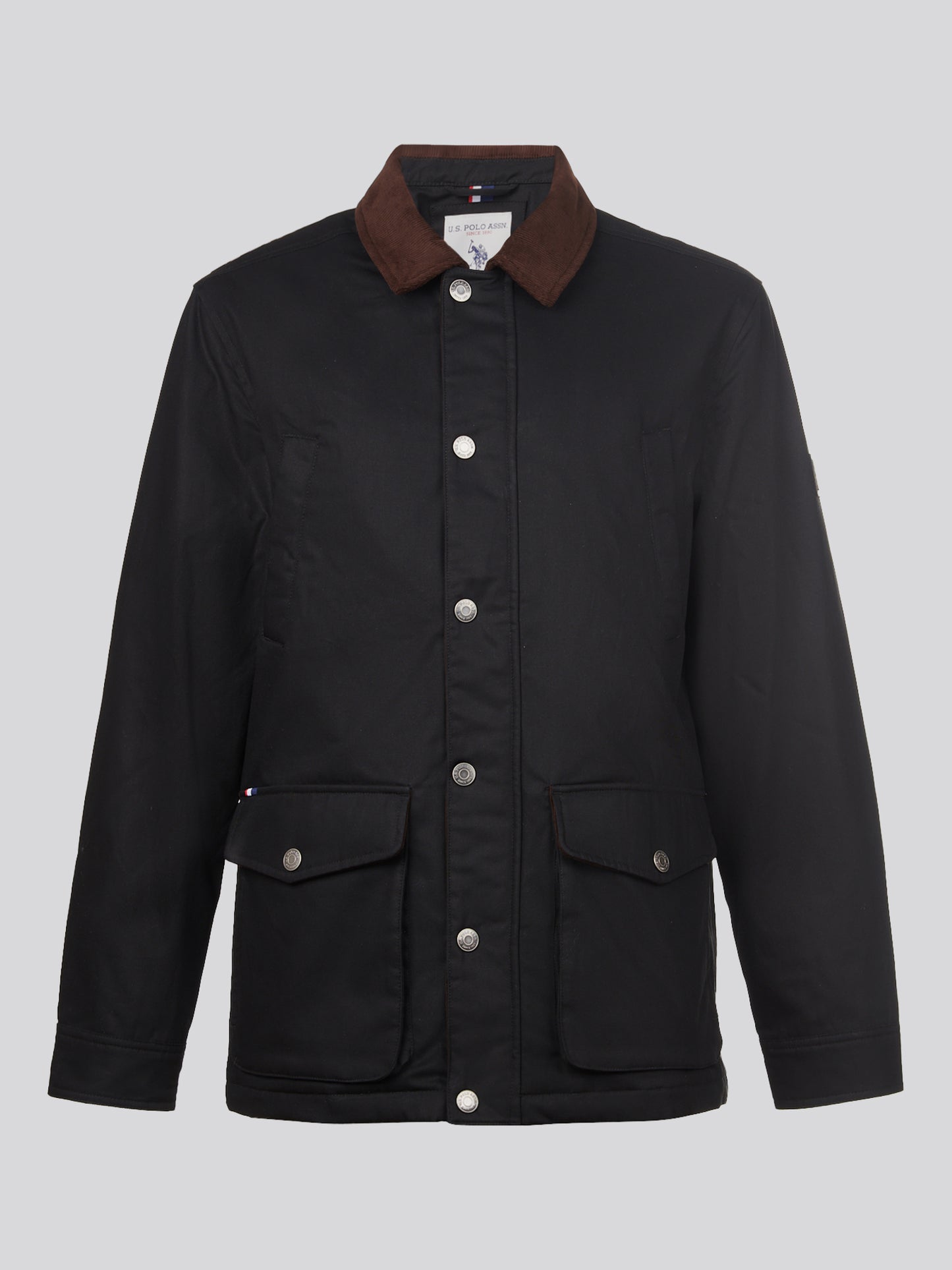 Mens Canvas Country Collared Jacket Black