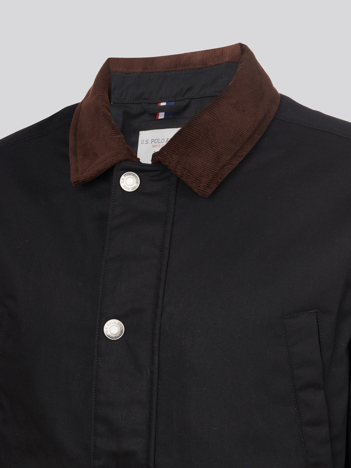 Mens Canvas Country Collared Jacket Black