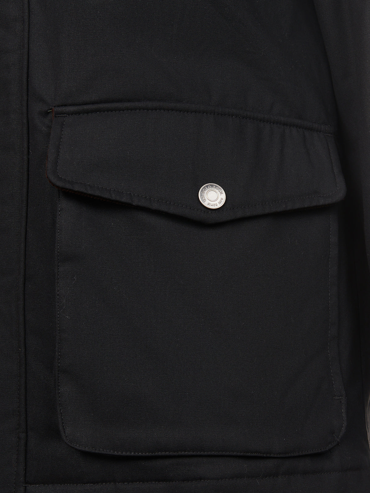 Mens Canvas Country Collared Jacket Black