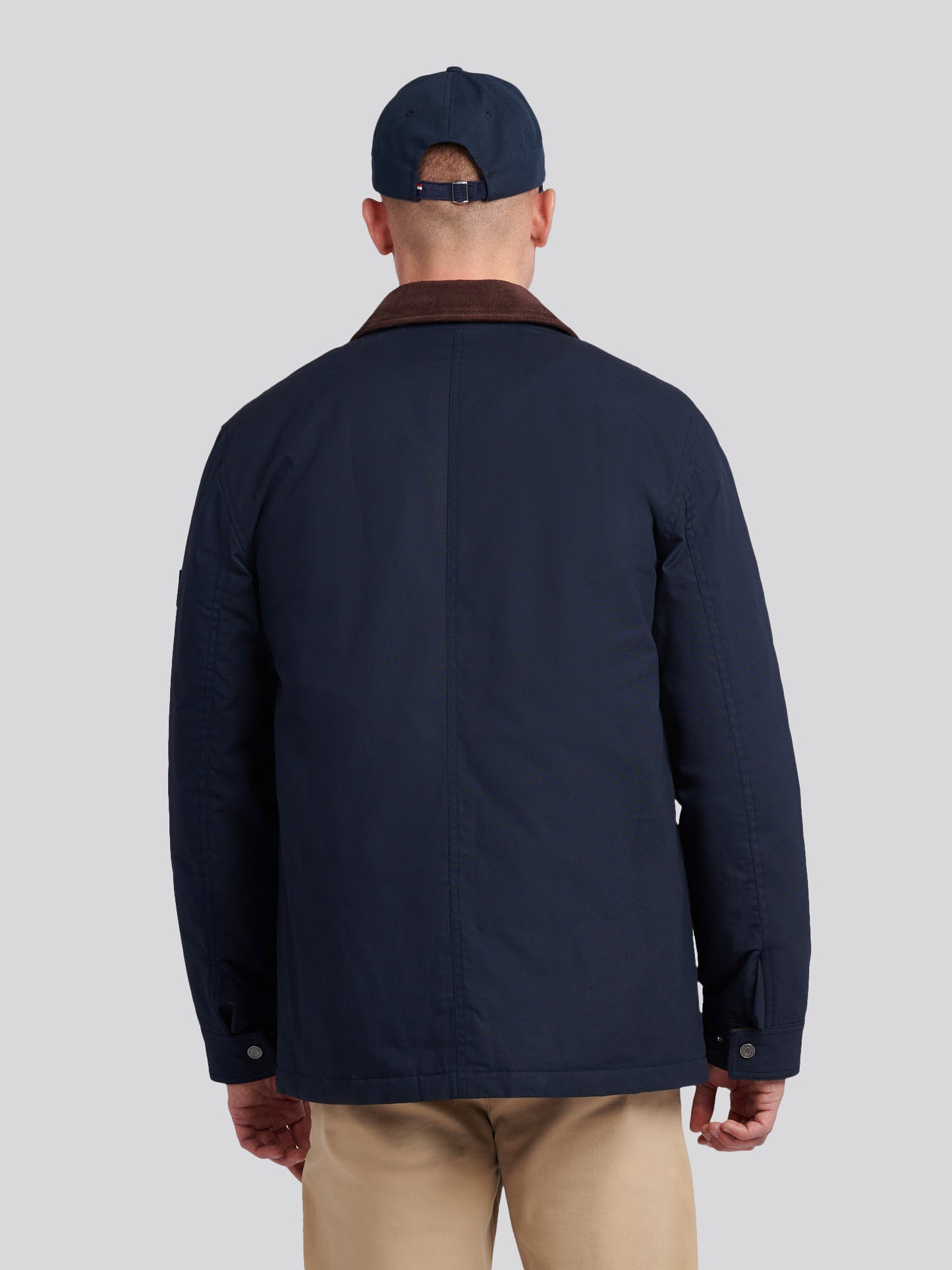 Mens Canvas Country Collared Jacket in Dark Sapphire Navy