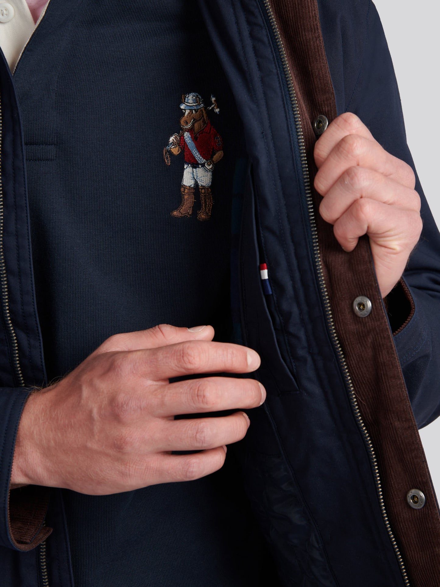 Mens Canvas Country Collared Jacket in Dark Sapphire Navy