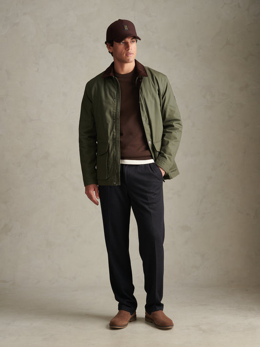 Mens Canvas Country Collared Jacket Beetle