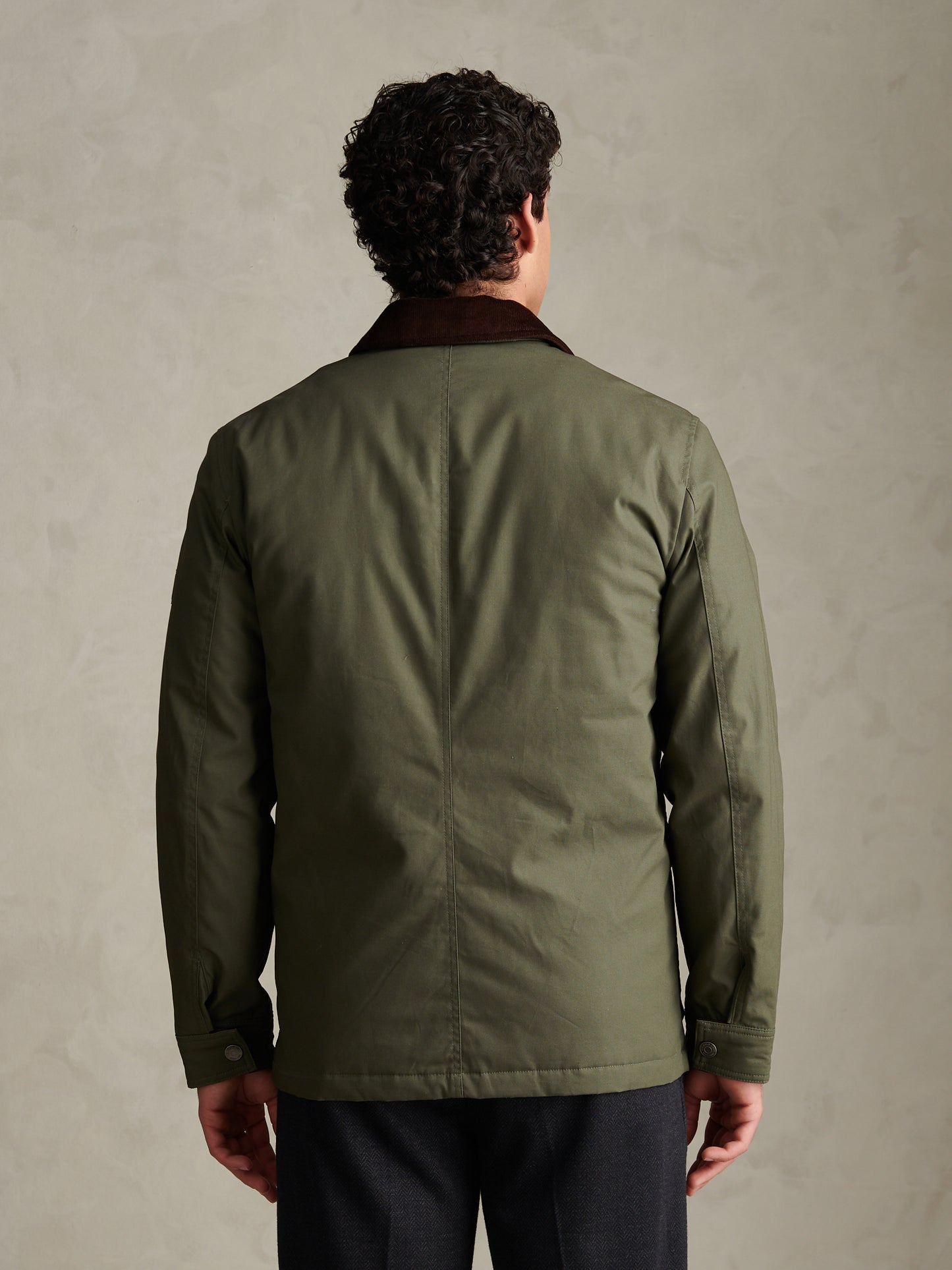 Mens Canvas Country Collared Jacket Beetle