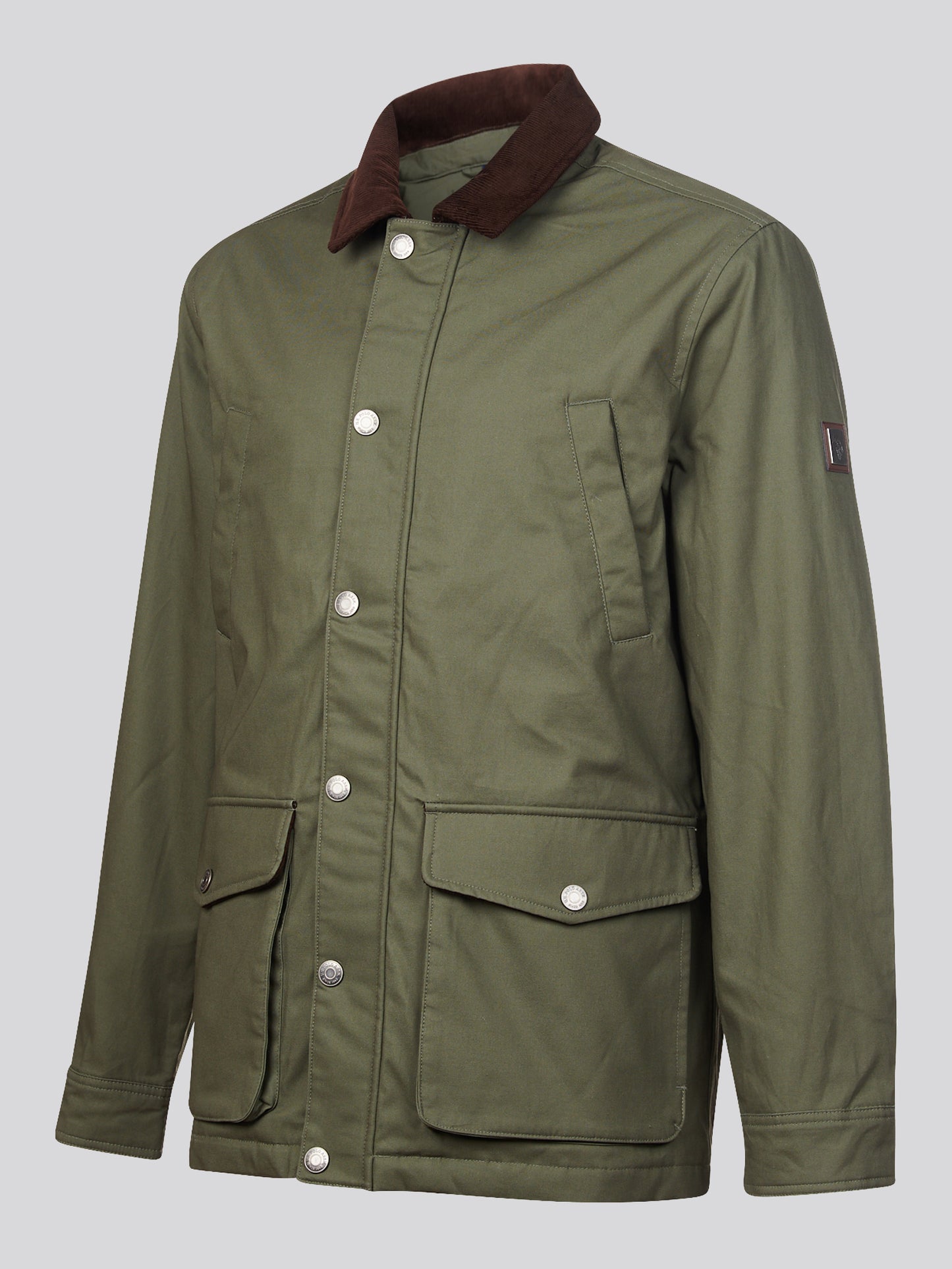 Mens Canvas Country Collared Jacket Beetle