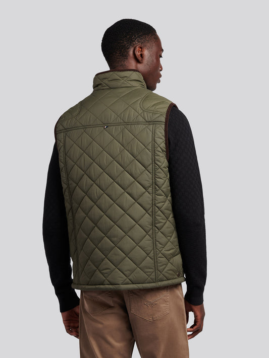 Mens Quilted Country Gilet Forest Night