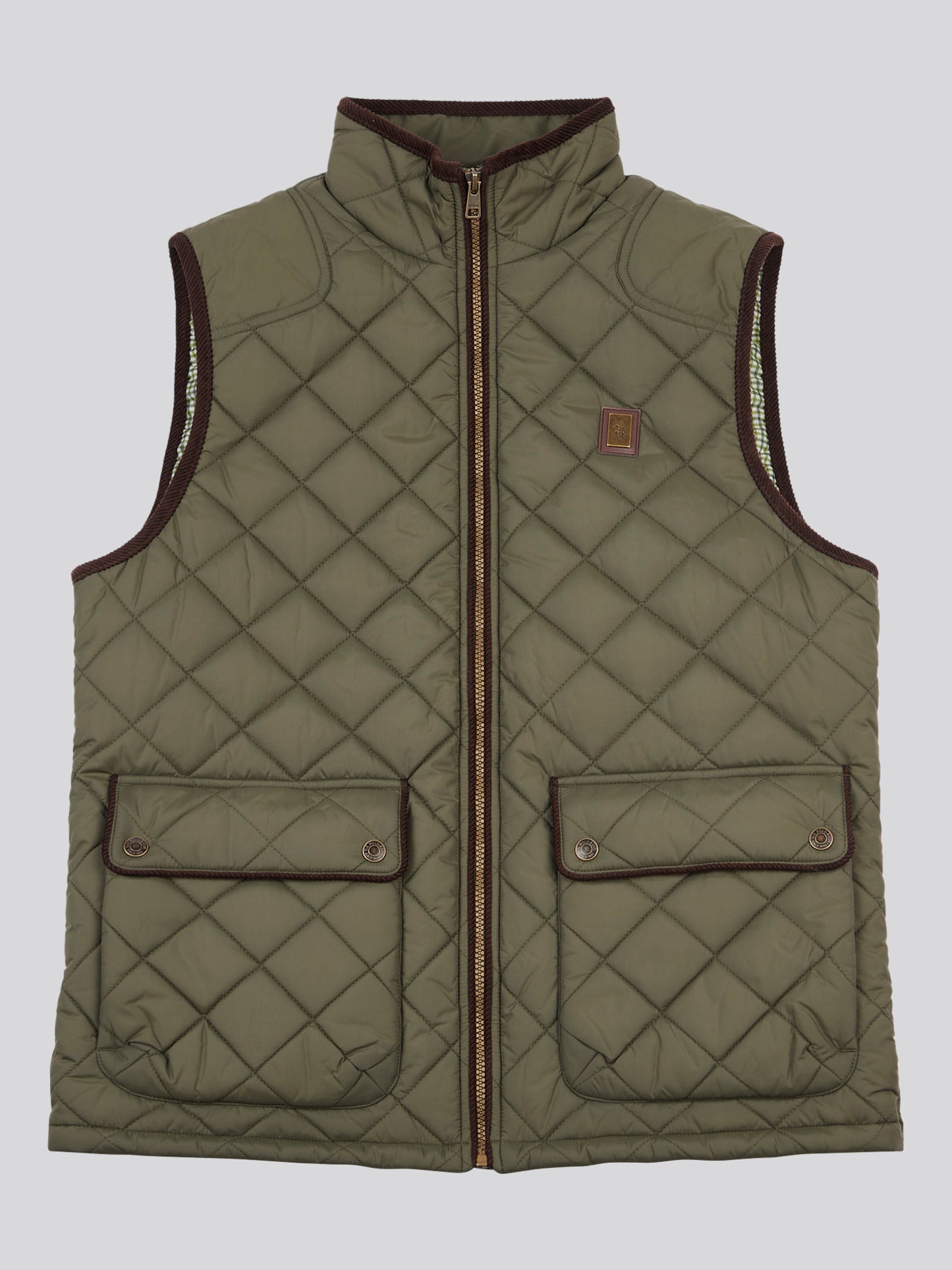 Mens Quilted Country Gilet Forest Night