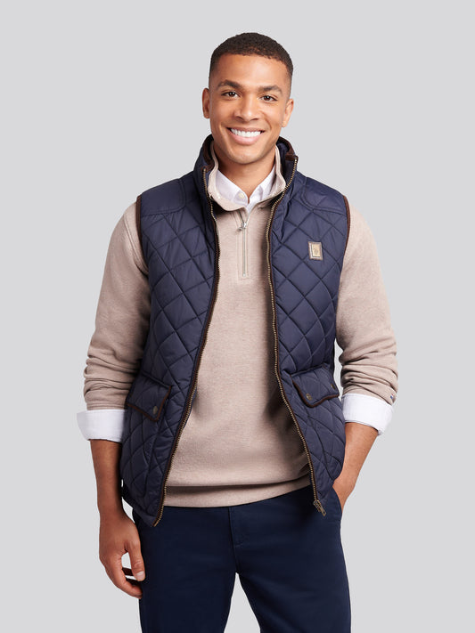 Mens Quilted Country Gilet Dark Sapphire Navy