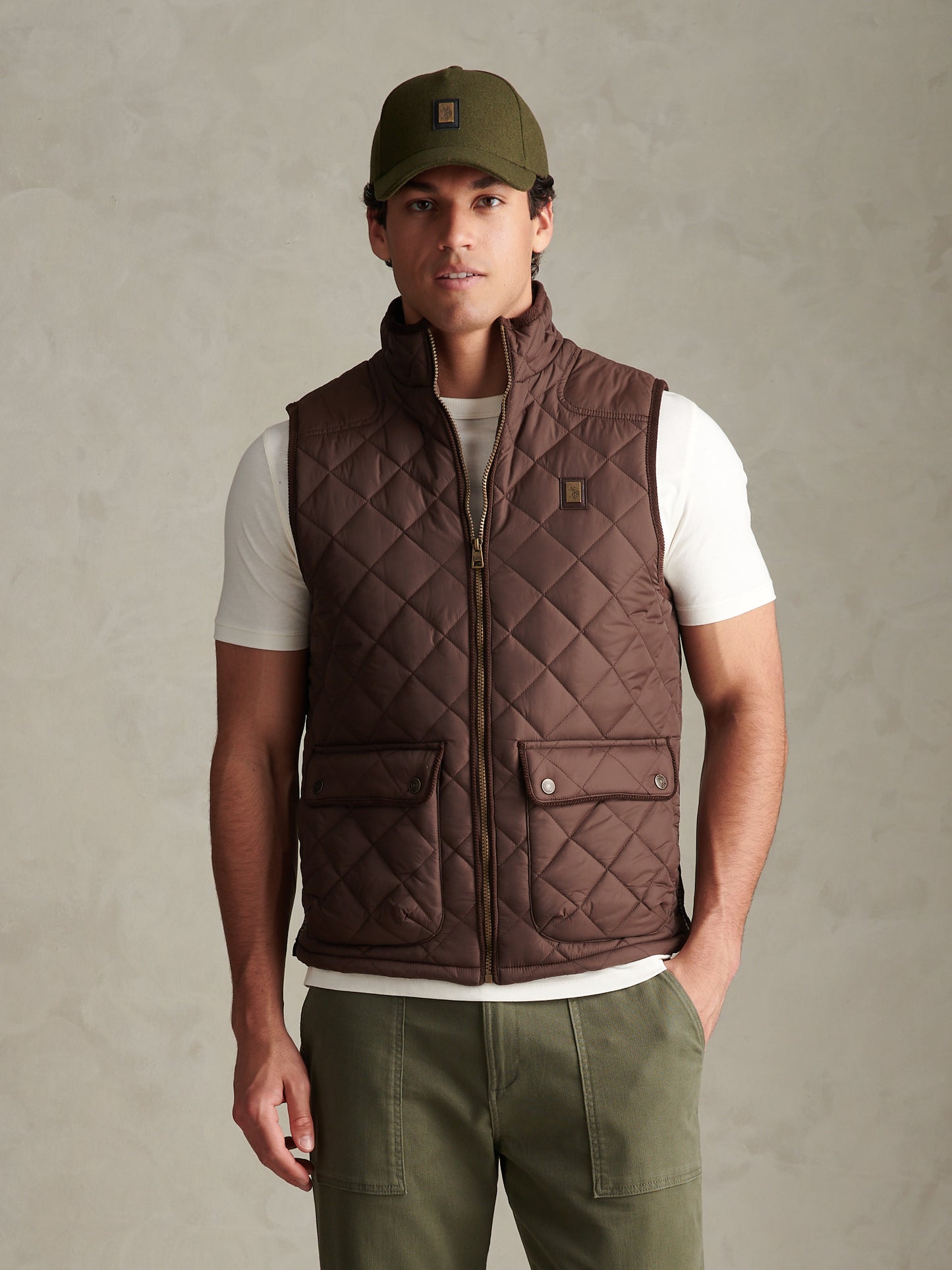Mens Quilted Country Gilet Bracken