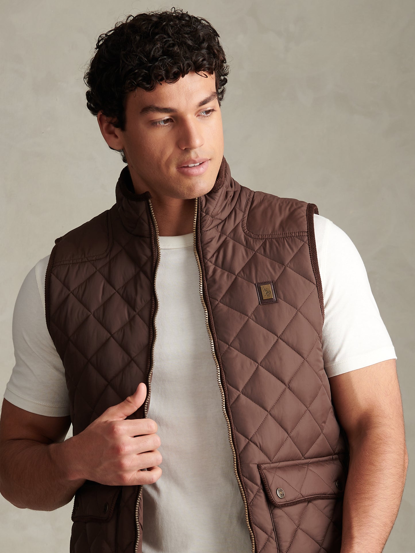 Mens Quilted Country Gilet Bracken