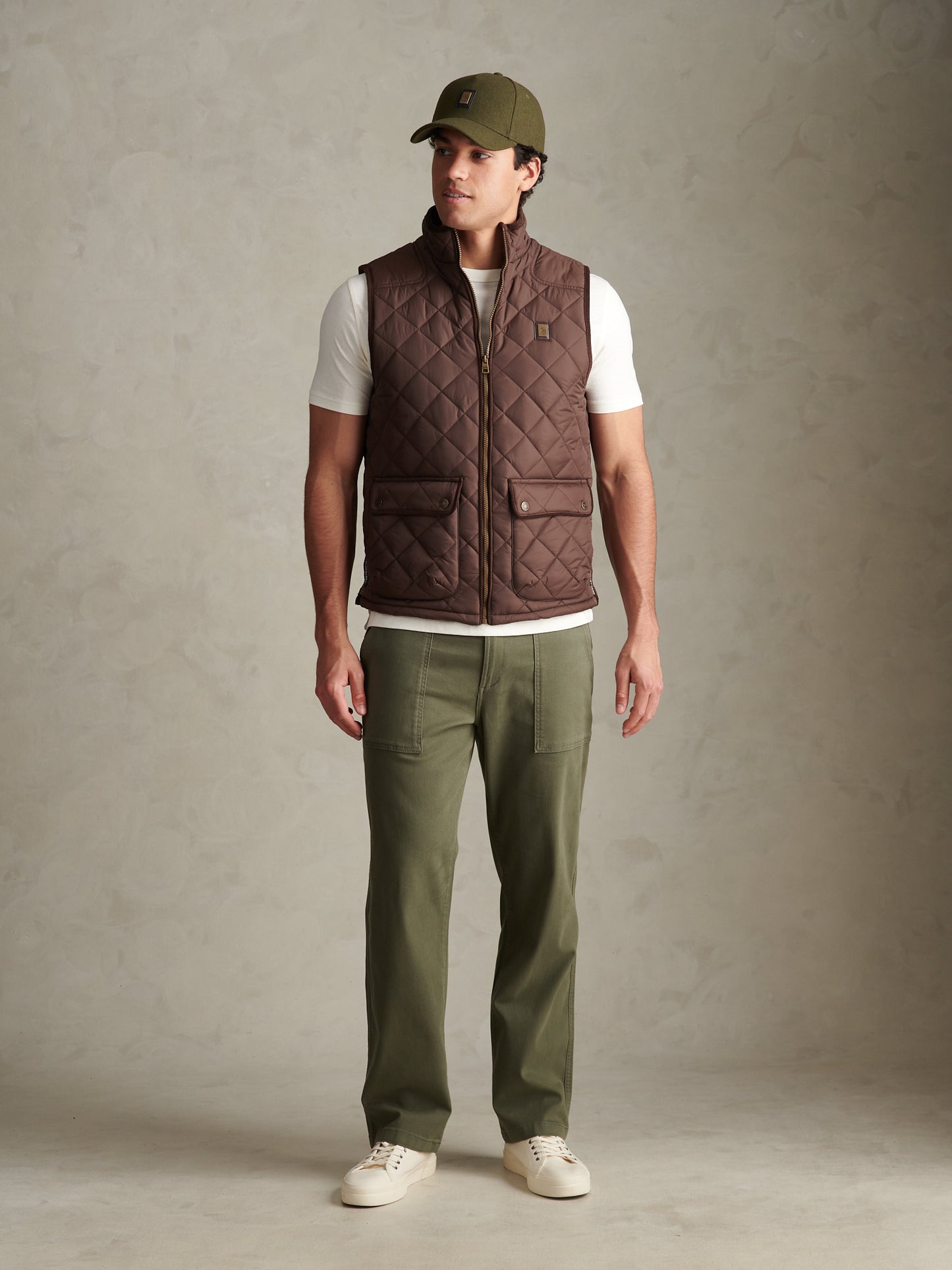 Mens Quilted Country Gilet Bracken