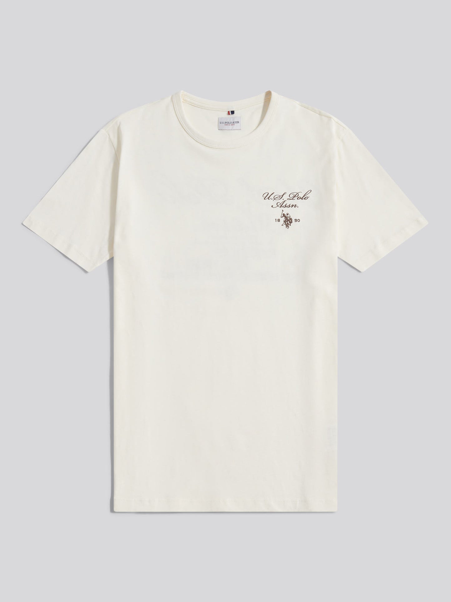 Mens Script Print Back Graphic T-Shirt in Whisper White