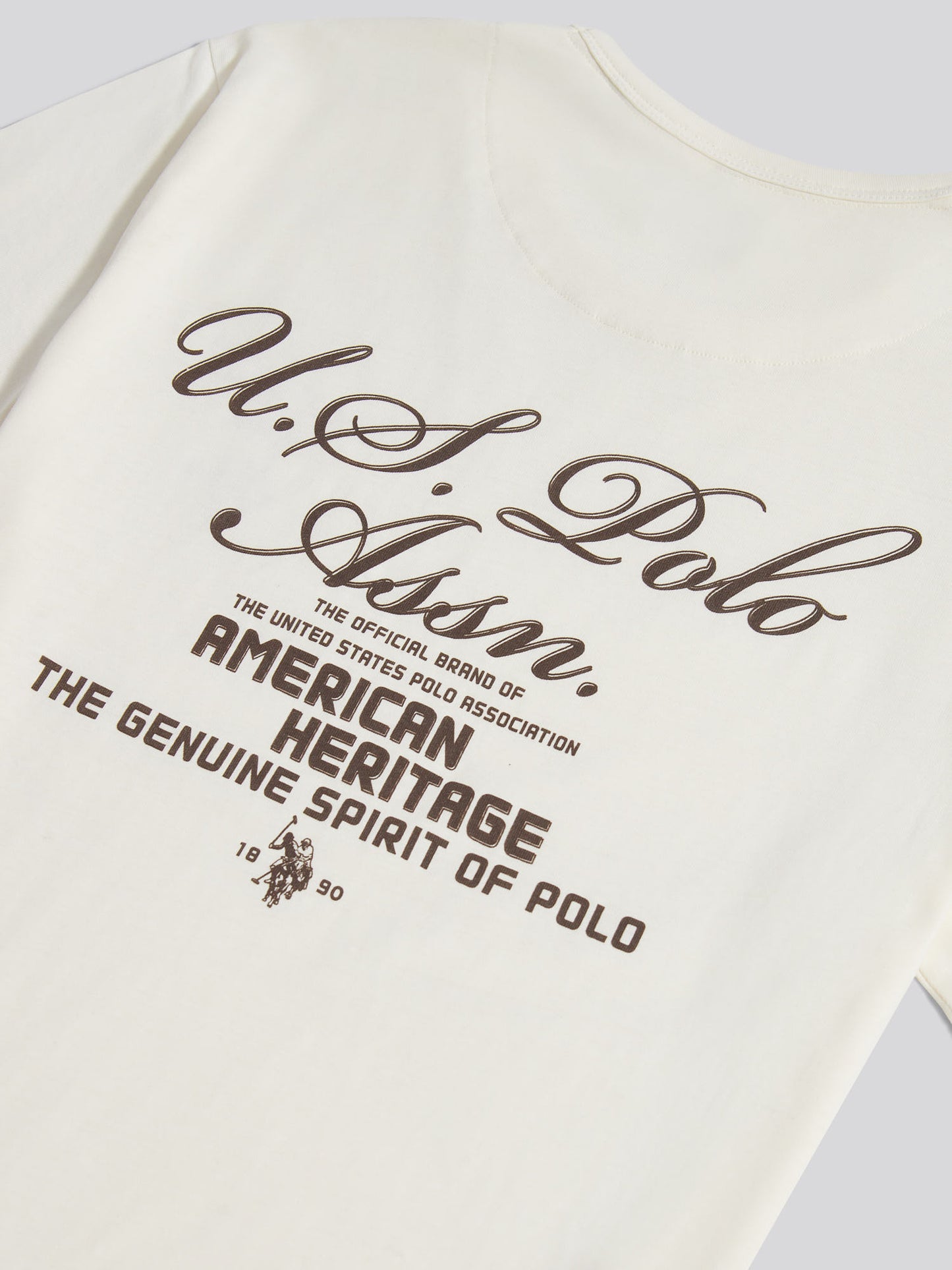 Mens Script Print Back Graphic T-Shirt in Whisper White