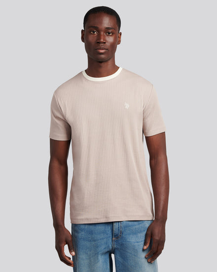 Mens Rib Texture T-Shirt in Atmosphere