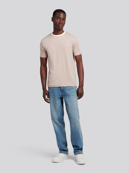Mens Rib Texture T-Shirt in Atmosphere