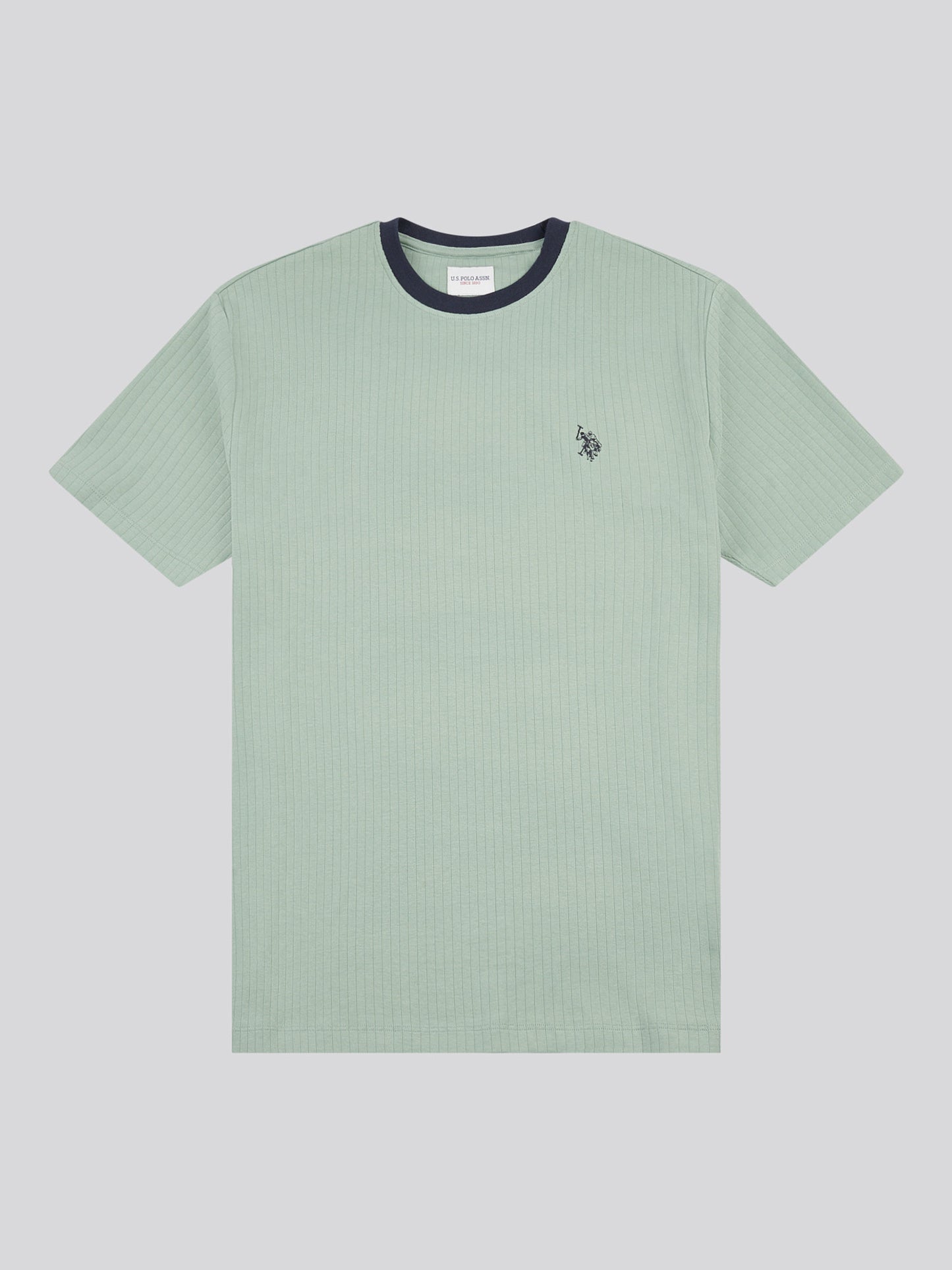 Mens Rib Texture T-Shirt in Iceberg Green