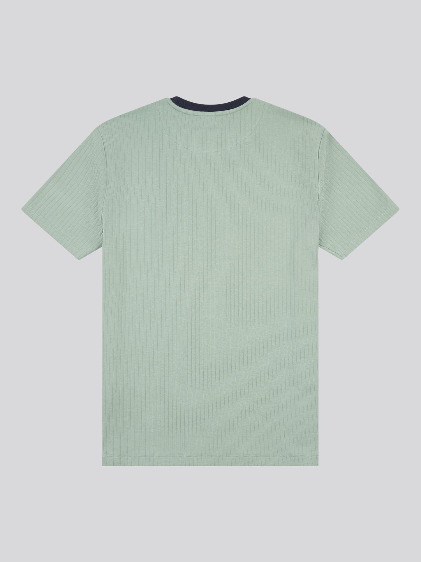 Mens Rib Texture T-Shirt in Iceberg Green