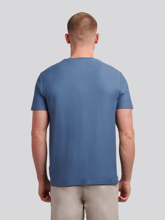 Mens HerringboneTexture T-Shirt in Vintage Indigo