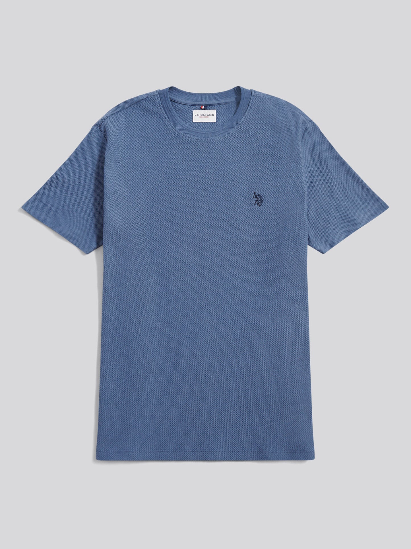 Mens HerringboneTexture T-Shirt in Vintage Indigo