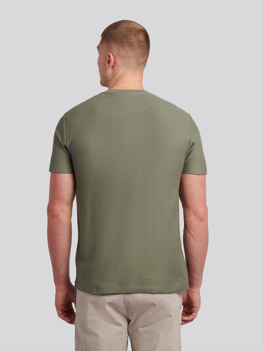 Mens HerringboneTexture T-Shirt in Mulled Basil