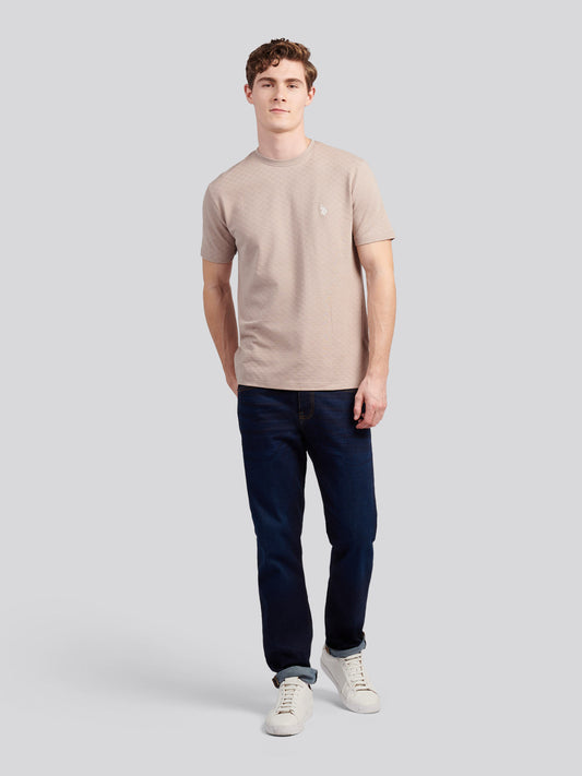 Mens Check Texture T-Shirt in Atmosphere