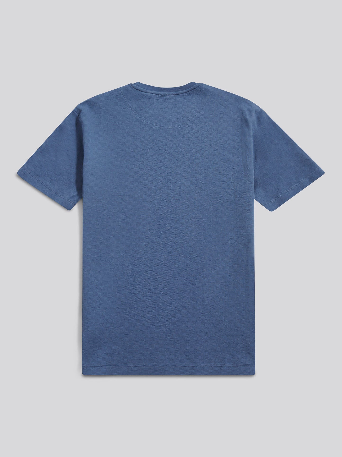 Mens Check Texture T-Shirt in Vintage Indigo