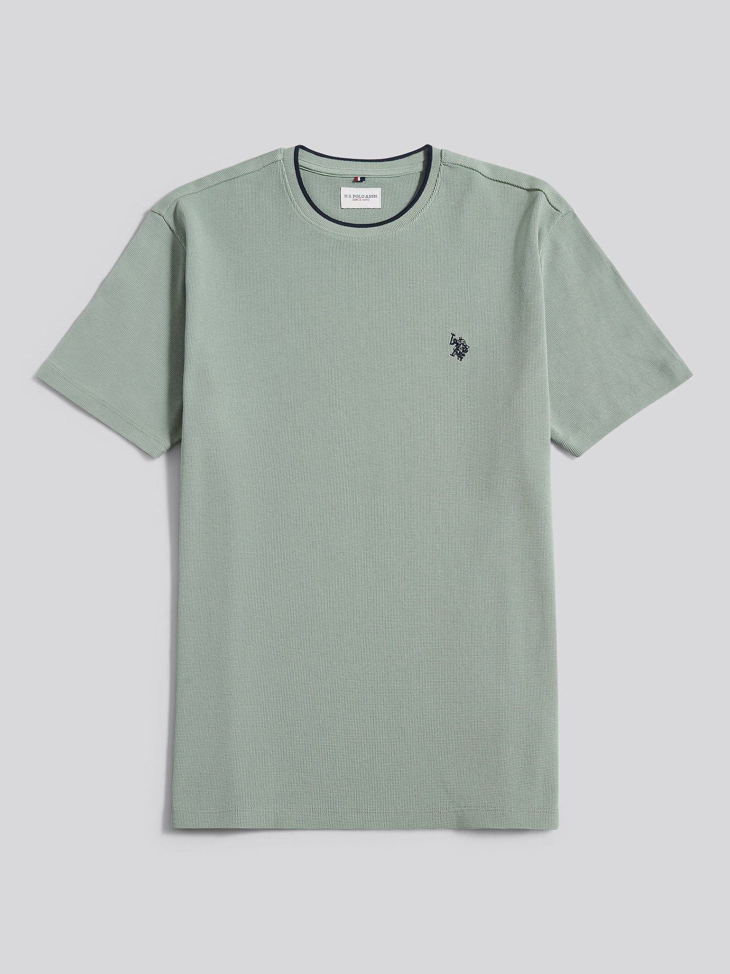 Mens Knit Texture Jersey T-Shirt in Iceberg Green