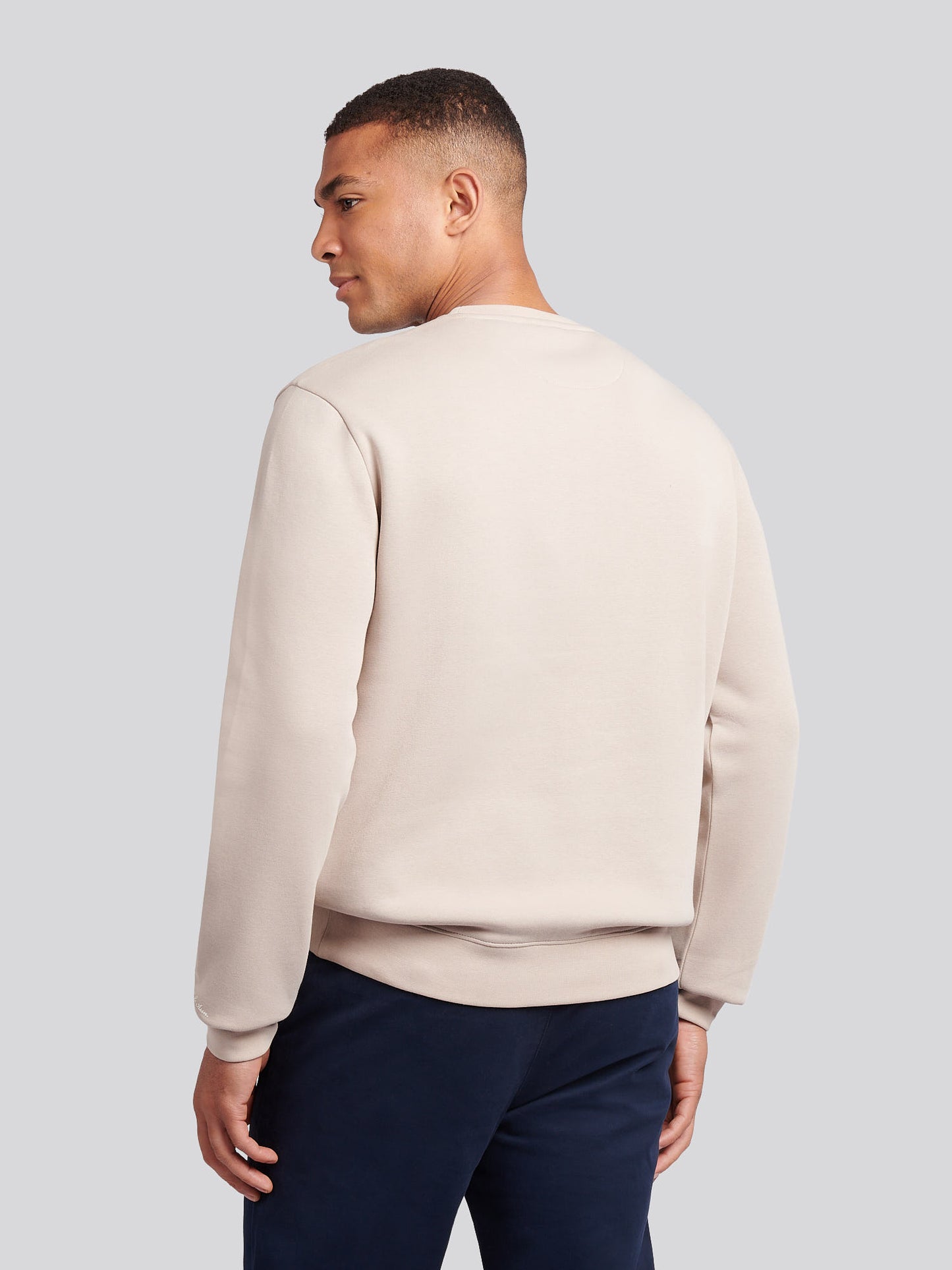 Mens Tonal Double Horsemen Print Crew in Atmosphere