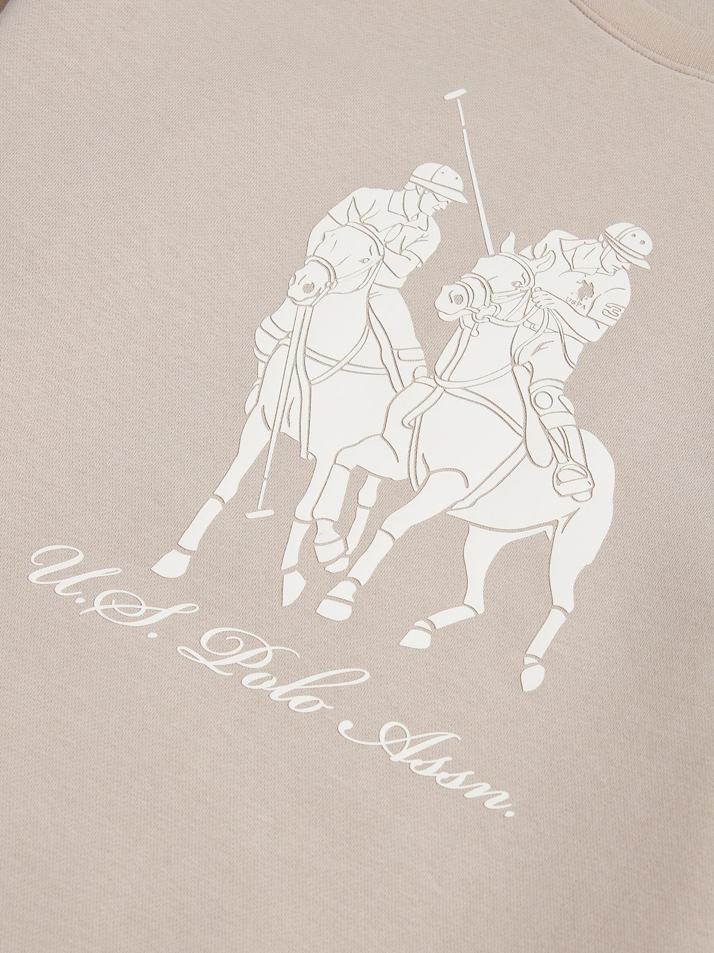 Mens Tonal Double Horsemen Print Crew in Atmosphere