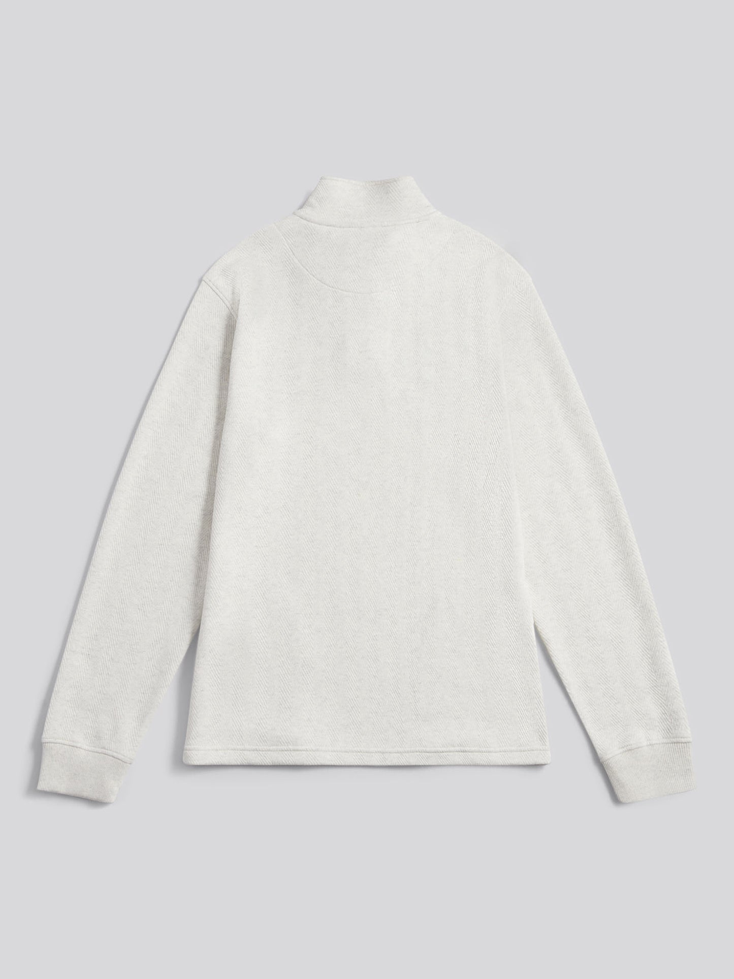 Mens Herringbone Open Hem Funnel in Light Grey Marl