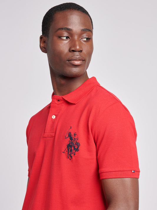 Mens Large Player Pique Polo Shirt in Haute Red