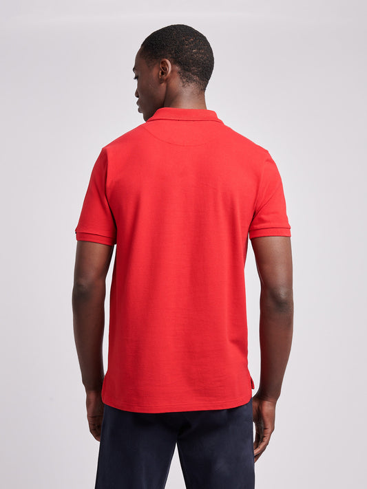 Mens Large Player Pique Polo Shirt in Haute Red