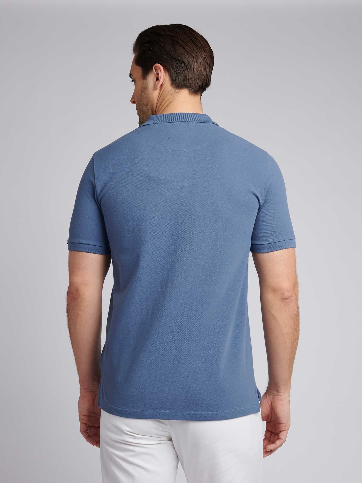 Mens Large Player Pique Polo Shirt in Blue Horizon