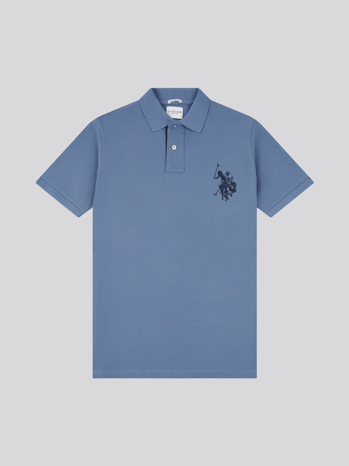 Mens Large Player Pique Polo Shirt in Blue Horizon
