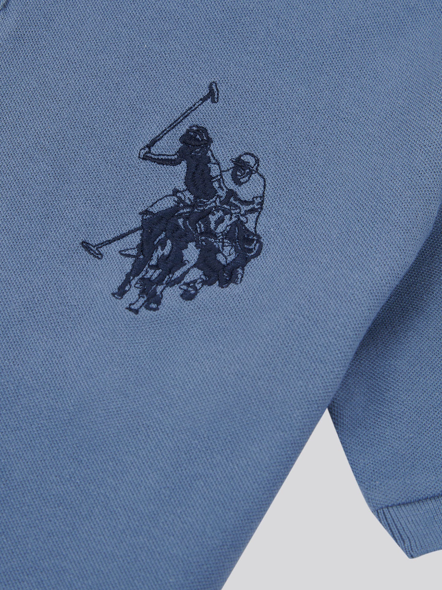 Mens Large Player Pique Polo Shirt in Blue Horizon