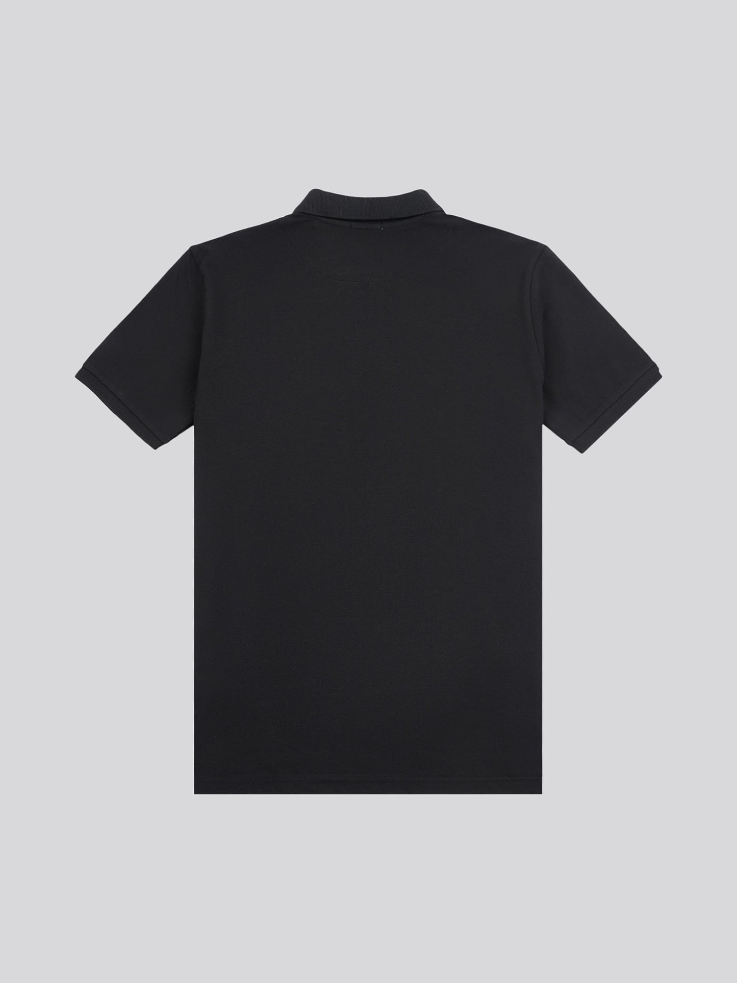 Mens Large Player Pique Polo Shirt in Black Bright White DHM