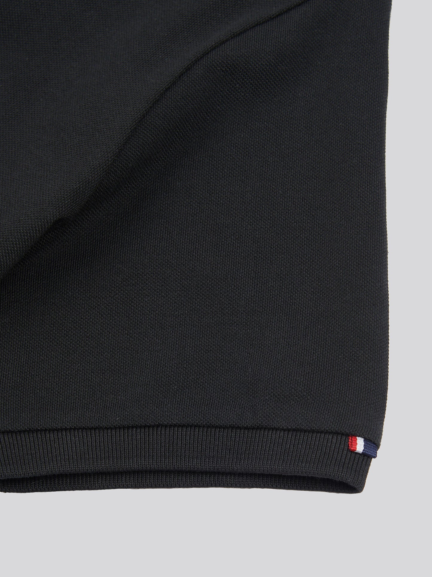 Mens Large Player Pique Polo Shirt in Black Bright White DHM