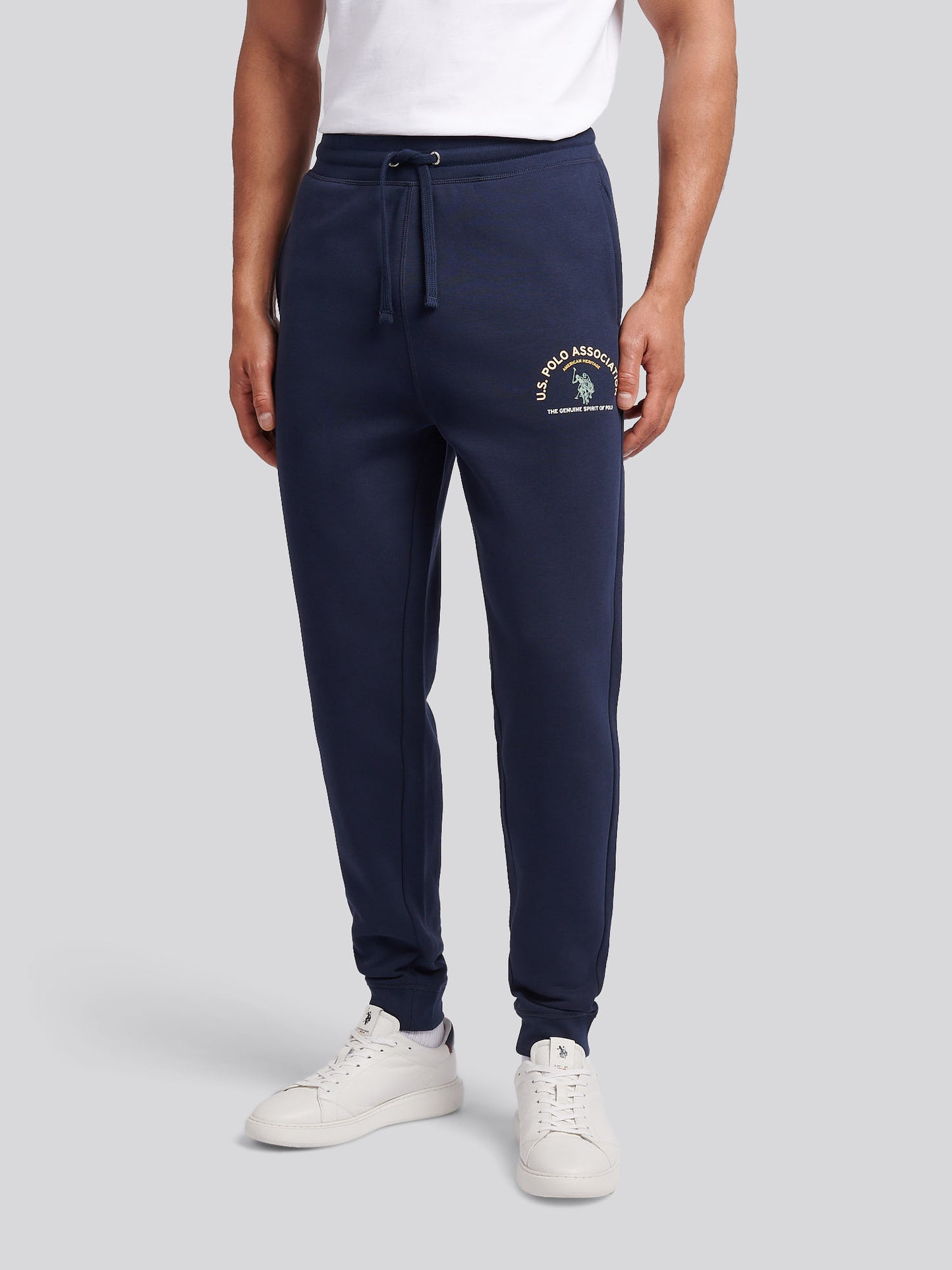 Mens Print Graphic Sweat Jogger in Dark Sapphire Navy