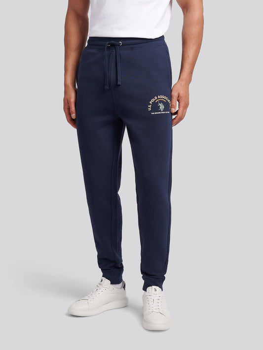 Mens Print Graphic Sweat Jogger in Dark Sapphire Navy