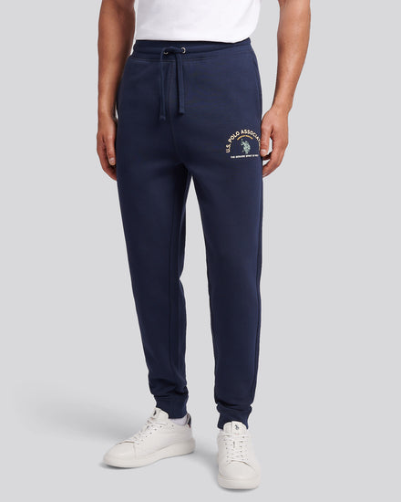 Mens Print Graphic Sweat Jogger in Dark Sapphire Navy