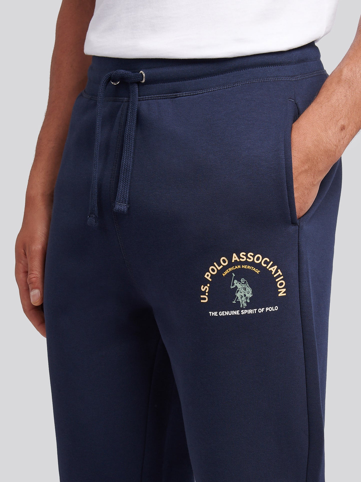 Mens Print Graphic Sweat Jogger in Dark Sapphire Navy